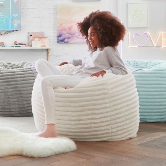 Pottery Barn Channel Cloud ivory Bean Bag Chair Cover Only size Large - Picture 1 of 4